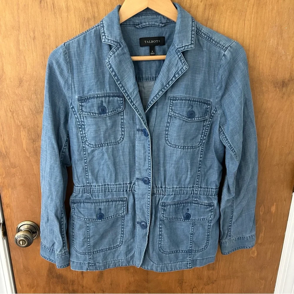 Talbots Cotton Casual Jacket Tencel Blend. Size Small.